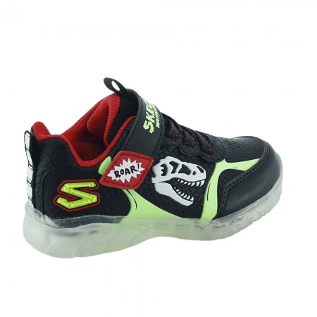 Zapatillas con luces Skechers Illumi-Lights Dino Negro-Lima