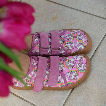 Zapatillas de lona Froddo Barefoot canvas Rosa Unicornios