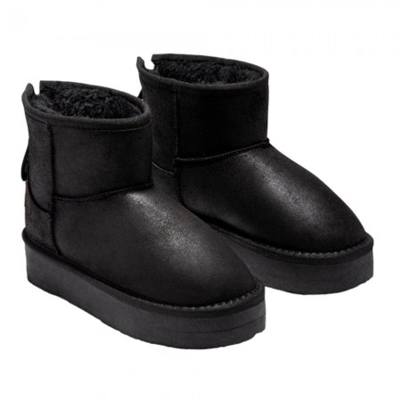 Botas australianas B&W Plataforma cremallera Negro