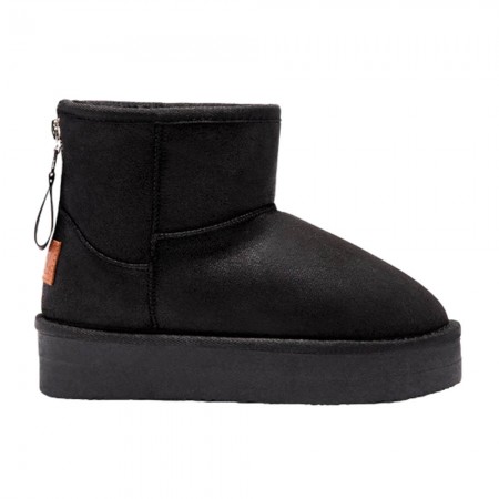 Botas australianas B&W Plataforma cremallera Negro