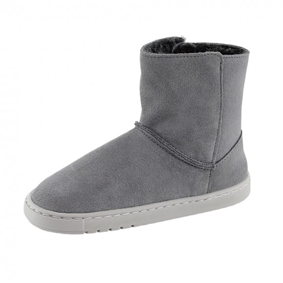 Botines barefoot Blanditos Hielo Gris borreguito