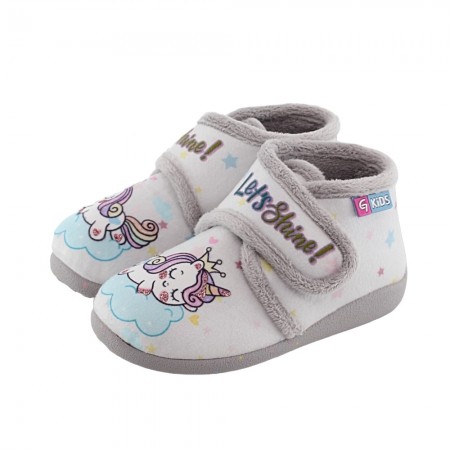 Zapatillas de casa Garzón Unicornio Gris