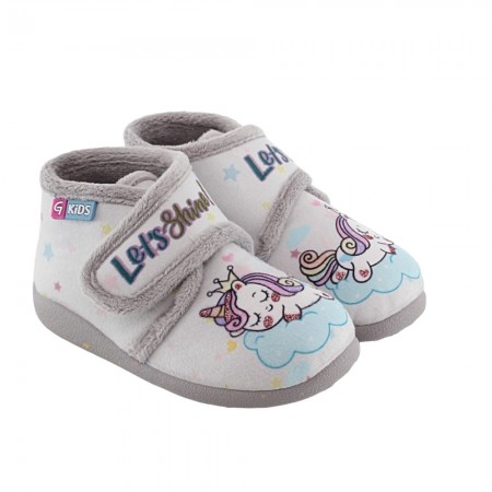 Zapatillas de casa Garzón Unicornio Gris