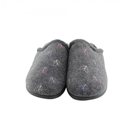 Zapatillas de casa Garzón Zueco Ribete Gris