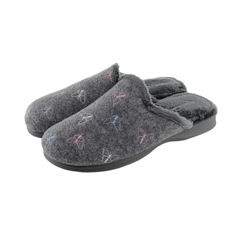 Zapatillas de casa Garzón Zueco Ribete Gris
