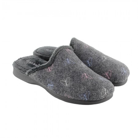 Zapatillas de casa Garzón Zueco Ribete Gris