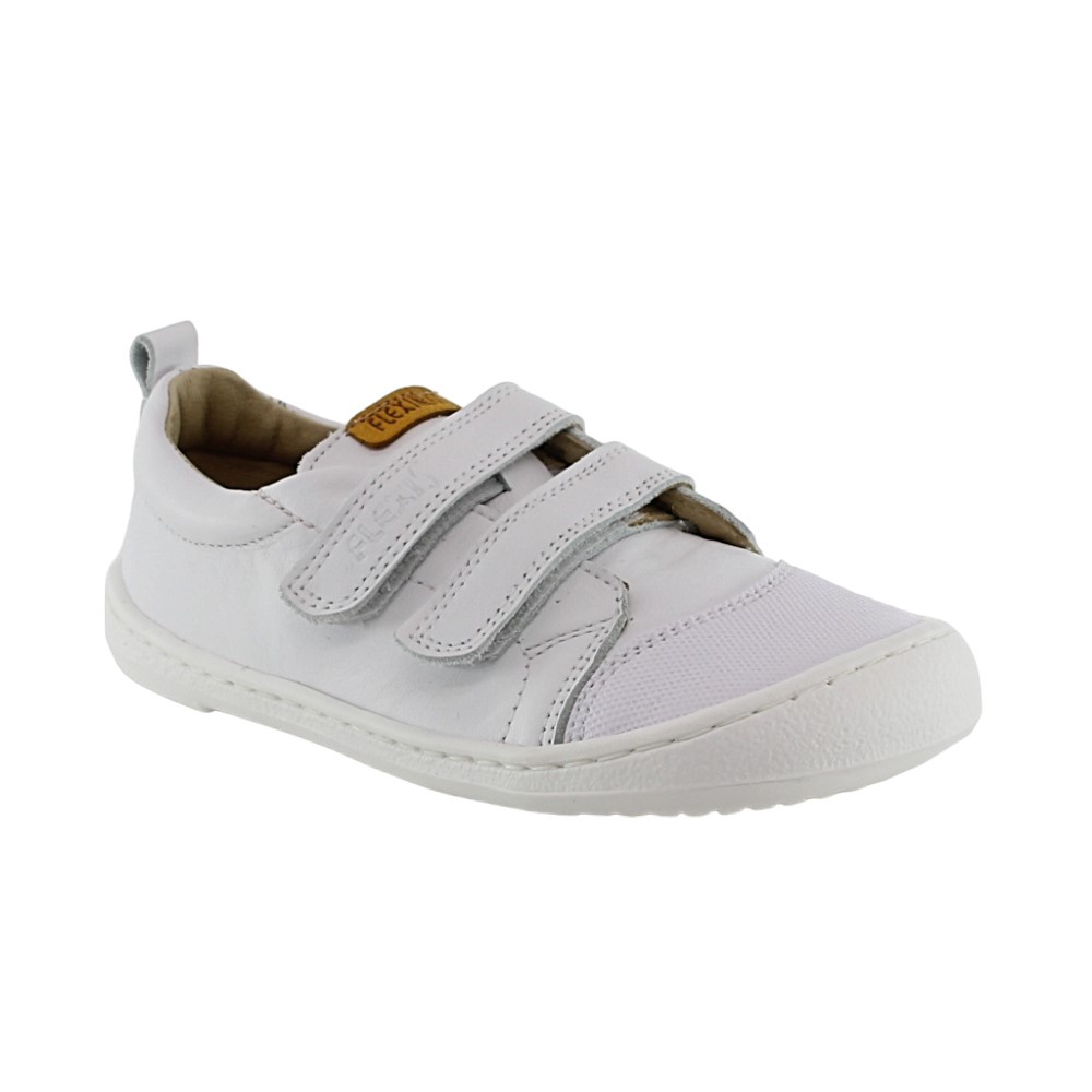 Zapatillas de piel barefoot Flexi Nens 9000-R Blanco