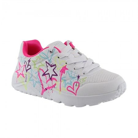 Zapatillas Skechers Uno Lite Drip Blanco-Rosa