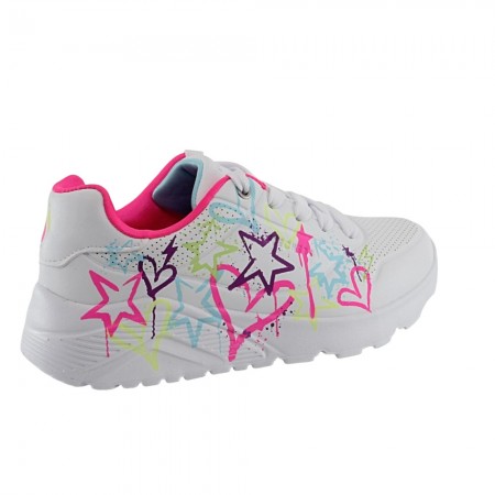 Zapatillas Skechers Uno Lite Drip Blanco-Rosa