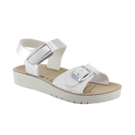 Sandalias Geox Costarei Blanco-Plata