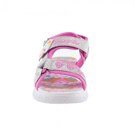 Sandalias Skechers Rainbow Unicorn Plata-Rosa