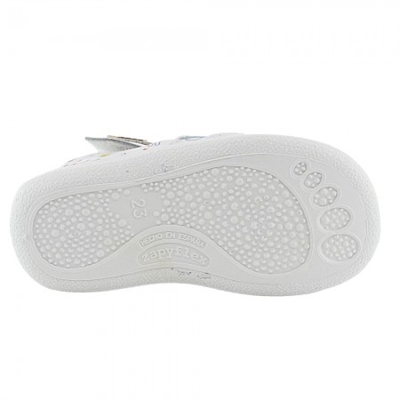 Sandalias ZapyFlex 2 tiras blanco dibujitos