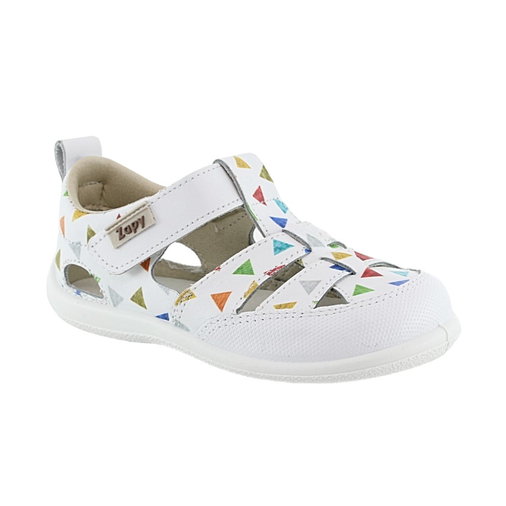 Sandalias ZapyFlex 2 tiras blanco confetti