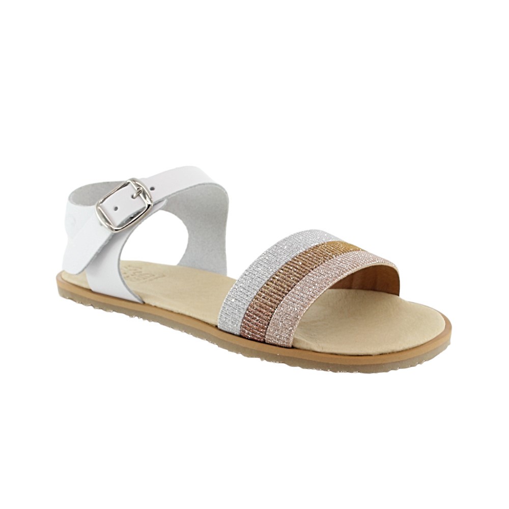 Sandalias Flexi Nens barefoot Brilli y blanco