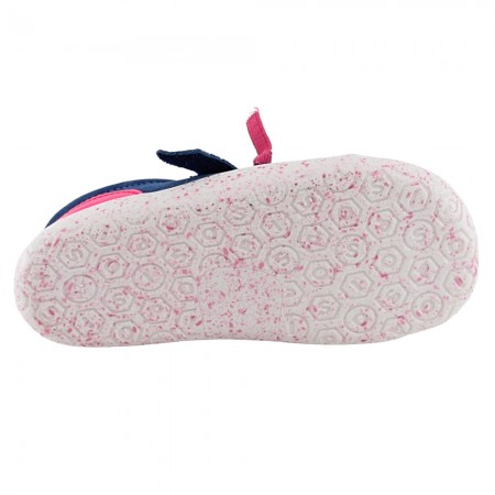 Zapatos barefoot cordones y velcro Poppis Azul-Rosa
