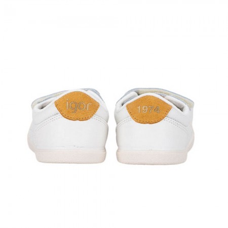 Zapatillas barefoot Igor Tennis Blanco-Mostaza