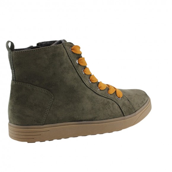 Botines veganos Jana 25280 Gris Kaki-Naranja