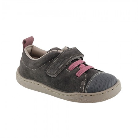 Calzado respetuoso ZapyFlex Velcro y elástico Gris-Fucsia
