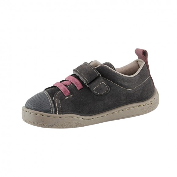Calzado respetuoso ZapyFlex Velcro y elástico Gris-Fucsia
