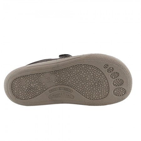 Calzado respetuoso ZapyFlex Velcro y elástico Gris-Fucsia