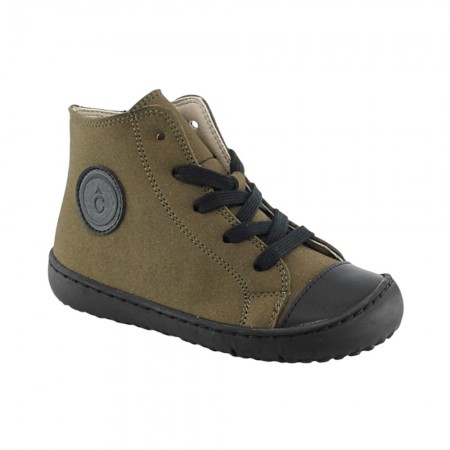Botines barefoot Coqueflex 15509 Militar cordones y cremallera