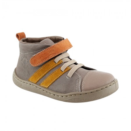 Botines barefoot Zapyflex Velcro y elástico Piedra-Naranja