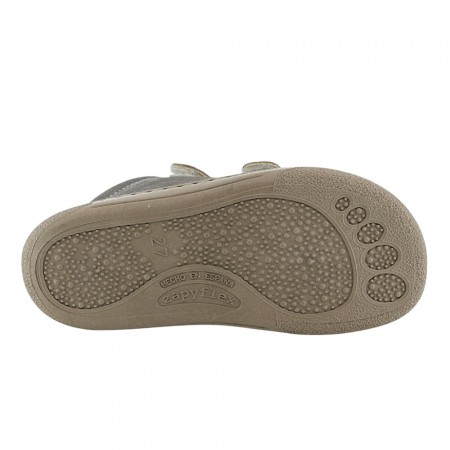 Botines barefoot Zapyflex  2 velcros Savia-Mostaza