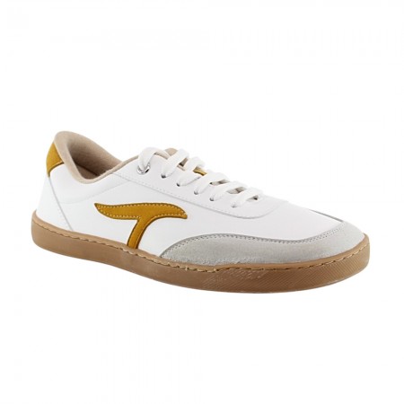 Zapatillas barefoot Terreta Illice vegano Blanco-Mostaza