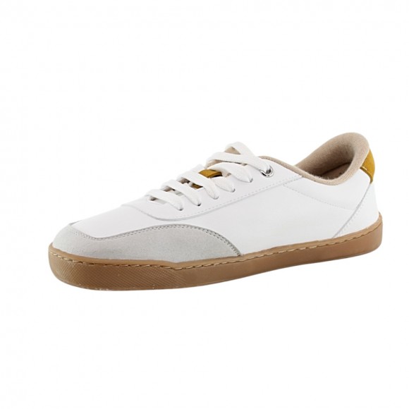 Zapatillas barefoot Terreta Illice vegano Blanco-Mostaza