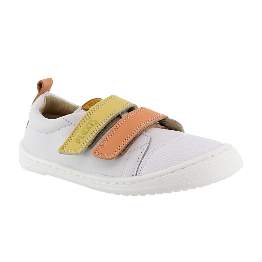Zapatos barefoot Flexi Nens 9000-R Blanco-Naranja-Amarillo