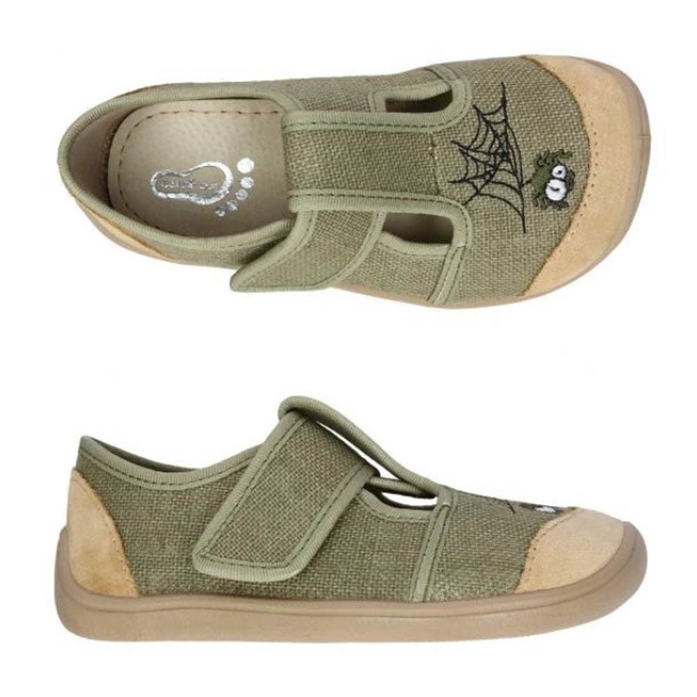Zapatillas barefoot abiertas Bar3foot Elf Nevada Verde Araña
