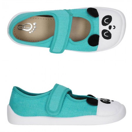 Merceditas barefoot de lona Bar3Foot Athenea Turquesa