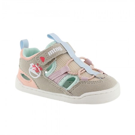 Sandalias barefoot Mustang Free Gris-Rosa