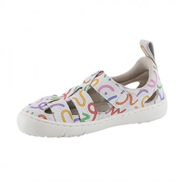 Sandalia respetuosa cerrada Coqueflex Blanco Multicolor