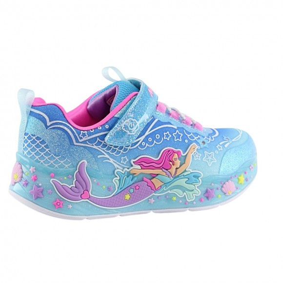 Zapatillas con luces Skechers Mermaid Lights Celeste