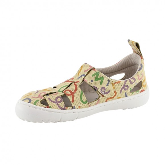 Sandalia respetuosa cerrada Coqueflex Amarillo Multicolor