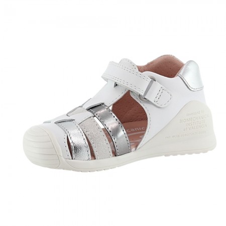 Sandalias Biomecanics 252104 Blanco-Plata