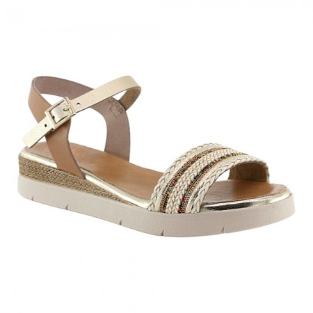 Sandalias Porronet 3148 Taupe-Oro