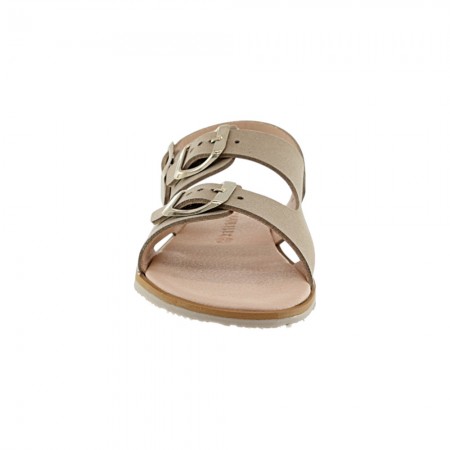 Sandalias barefoot 3 hebillas 1560PL Beige