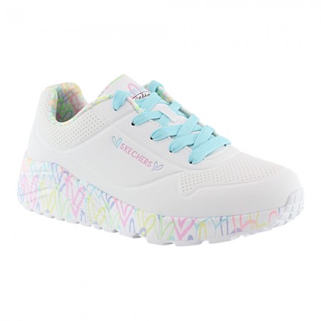 Zapatillas Skechers Uno Blanco-Turquesa