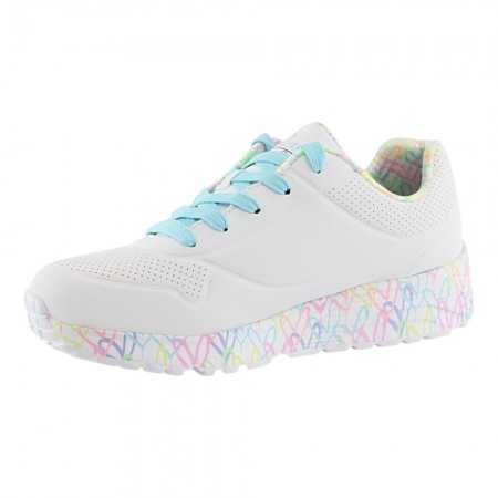 Zapatillas Skechers Uno Blanco-Turquesa
