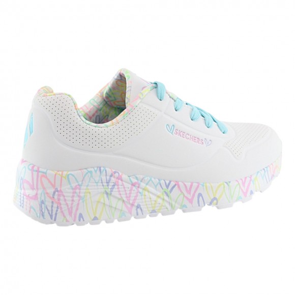 Zapatillas Skechers Uno Blanco-Turquesa