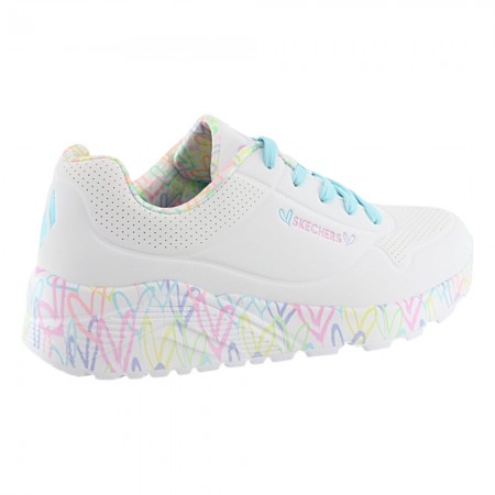 Zapatillas Skechers Uno Blanco-Turquesa