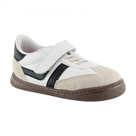 Zapatos barefoot Zapyflex Velcro y elástico Blanco-Negro