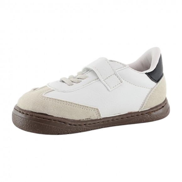 Zapatos barefoot Zapyflex Velcro y elástico Blanco-Negro