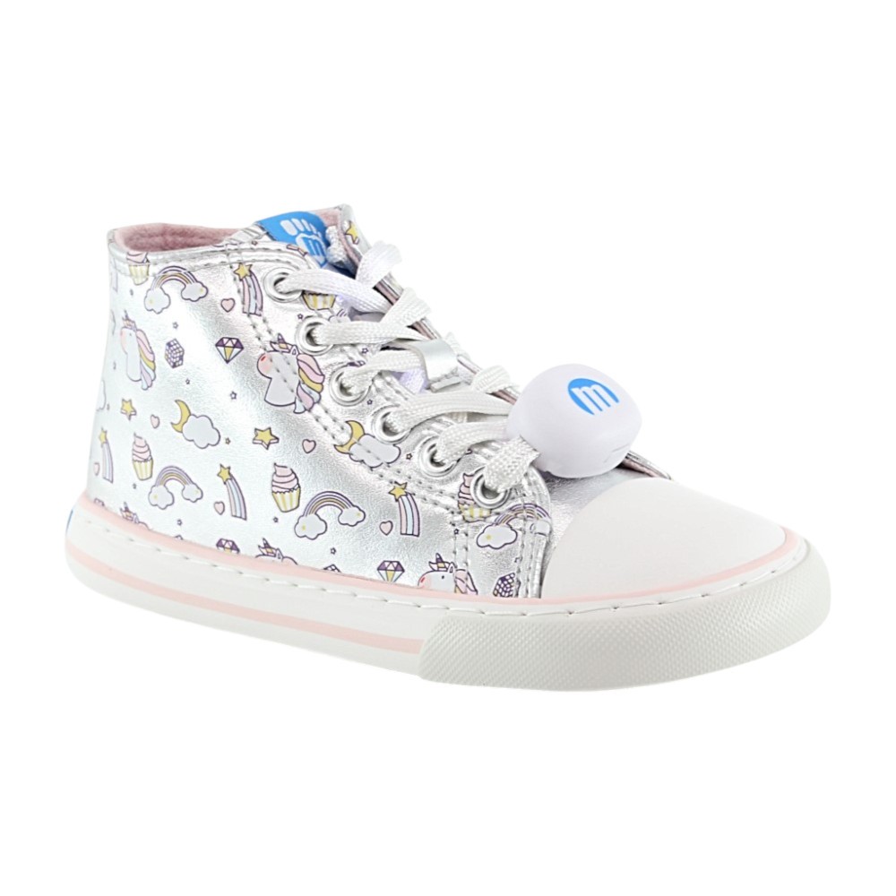 Zapatillas con luces barefoot Mustang Free Unicornio Plata