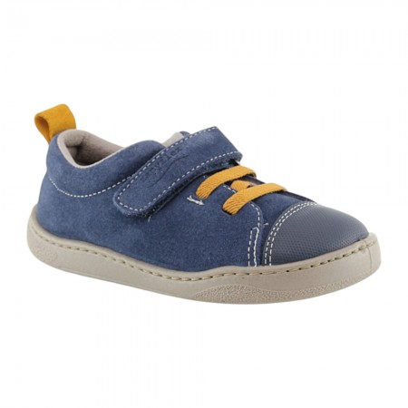 Zapatos respetuosos ZapyFlex  Velcro y elástico Jeans-Mostaza