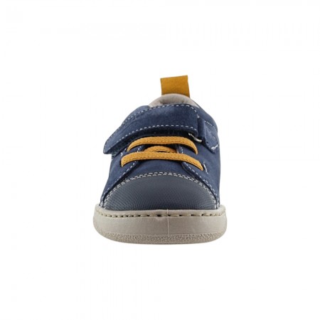 Zapatos respetuosos ZapyFlex  Velcro y elástico Jeans-Mostaza