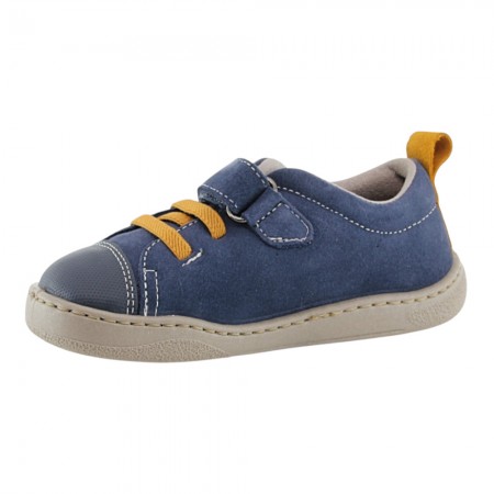 Zapatos respetuosos ZapyFlex  Velcro y elástico Jeans-Mostaza