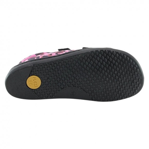 Zapatos barefoot FlexiNens 9111-R leopardo Fucsia-Negro
